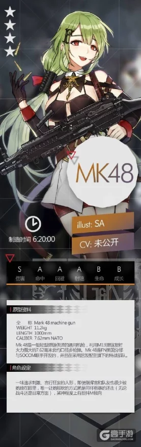 《少女前线》手游MK48枪械属性详解及获取途径表格一览